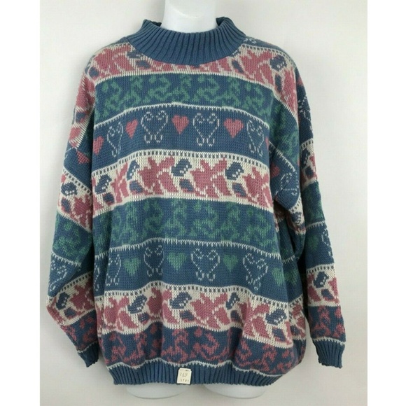 Spunky Sweaters - Vintage 1980s Spunky Crew Neck Sweater Pastel 24W